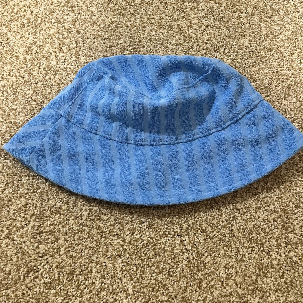 Shade & Shore Light Blue Textured Bucket Hat Beach Terry Cloth Feminine